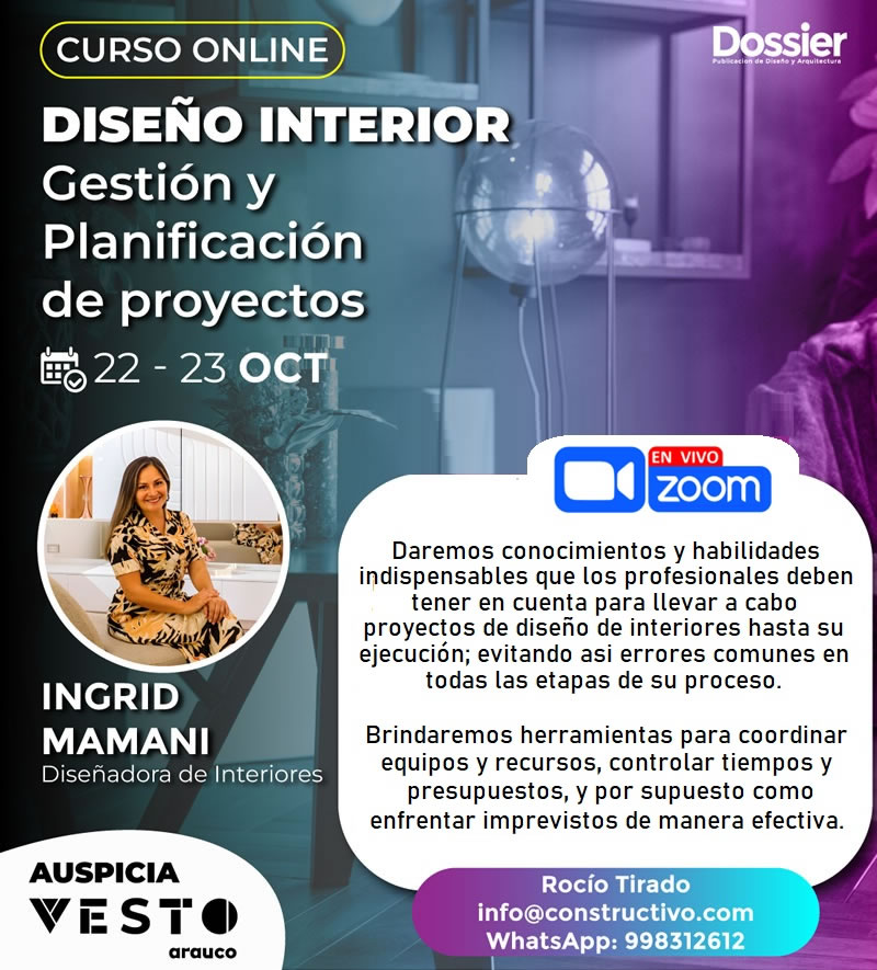 Gestión y Planificación de Proyectos de DISEÑO INTERIOR...Asegure su cupo hoy