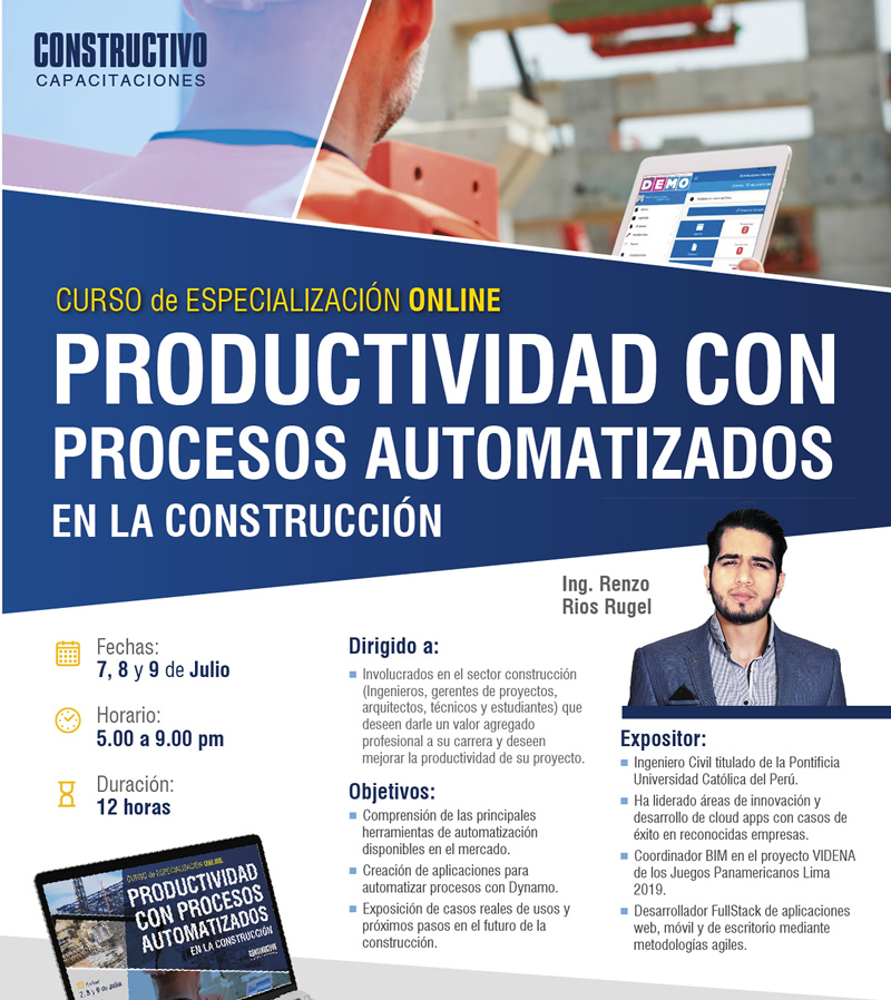 CURSO de ESPECIALIZACIÓN ONLINE Productividad con procesos automatizados en la construcción